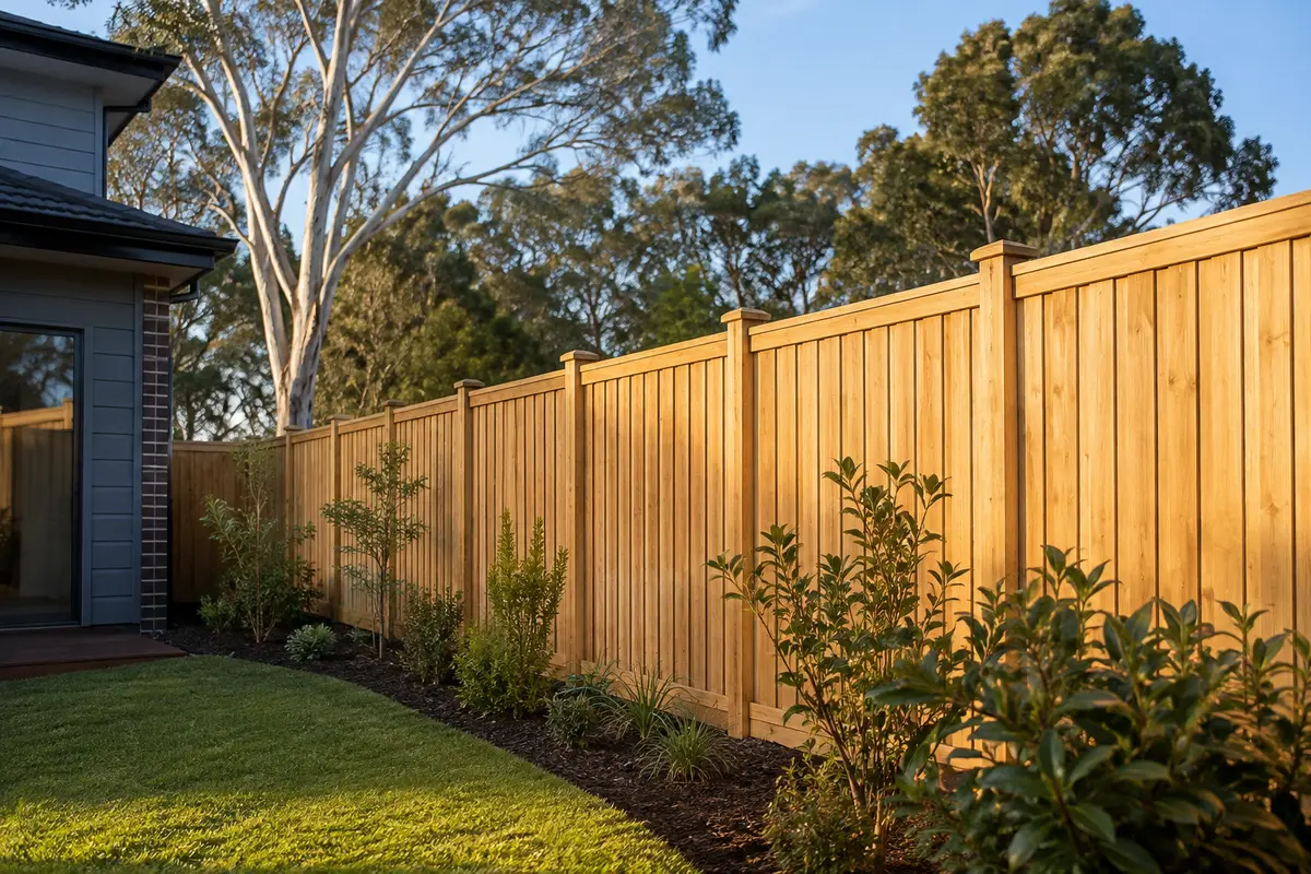 New timber paling fence at a Melbourne home